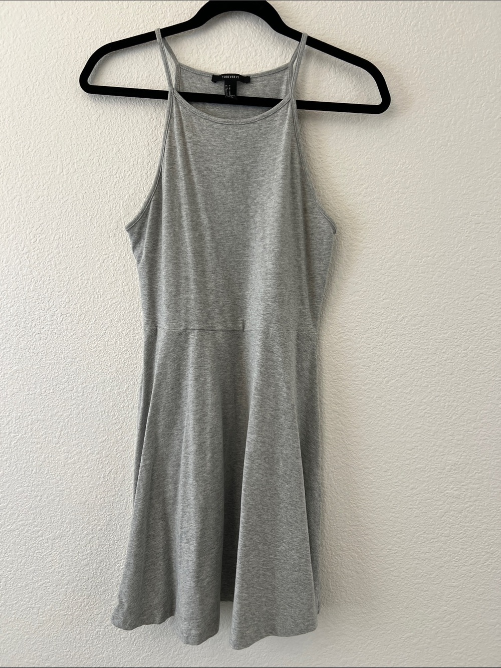 F21 Grey Tank Skater Dress - Basic Scoop Neck